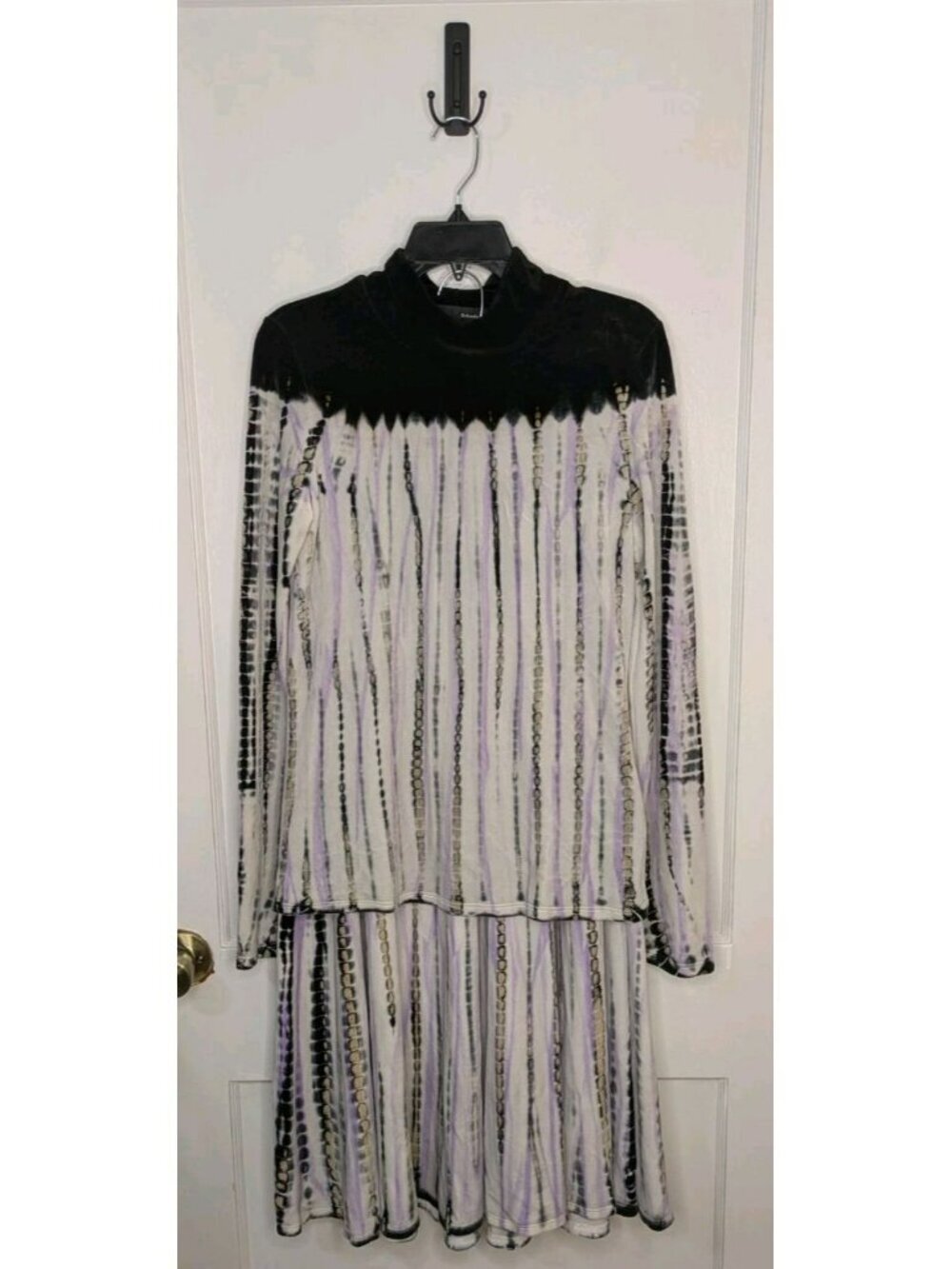 Size Large Proenza Schouler Tie Dye Ombre Velvet Set Midi Skirt Mock Neck Top